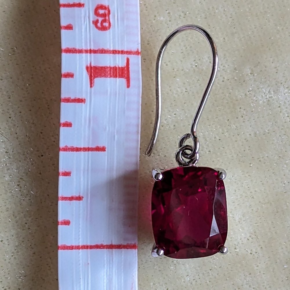 Real Ruby 11.9 Ct Rectangular Cushion Cut Earring… - image 7